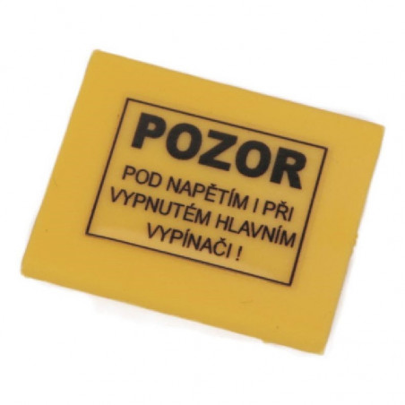 Krytka RSA 4 A pre 4 svornice (žltá - text POD NAPÄTÍM I PRI VYPNUTOM HLAVNOM VYPÍNAČI)