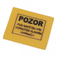 Krytka RSA 4 A pre 5 svornic (žltá - text POD NAPÄTÍM I PRI VYPNUTOM HLAVNOM VYPÍNAČI)